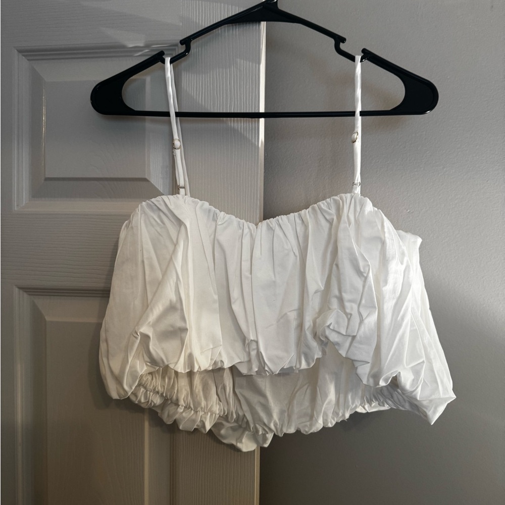 DISSH MONTY WHITE BUBBLE CROP TOP - Picture 4 of 8